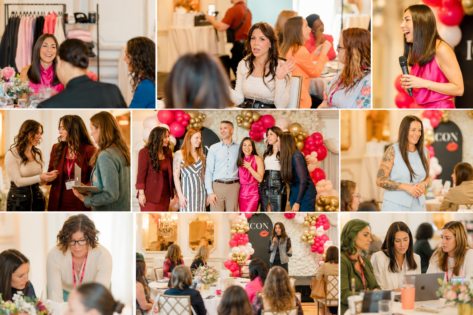 Collage of Wild & Wealthy attendees, speakers, and candid moments from the event