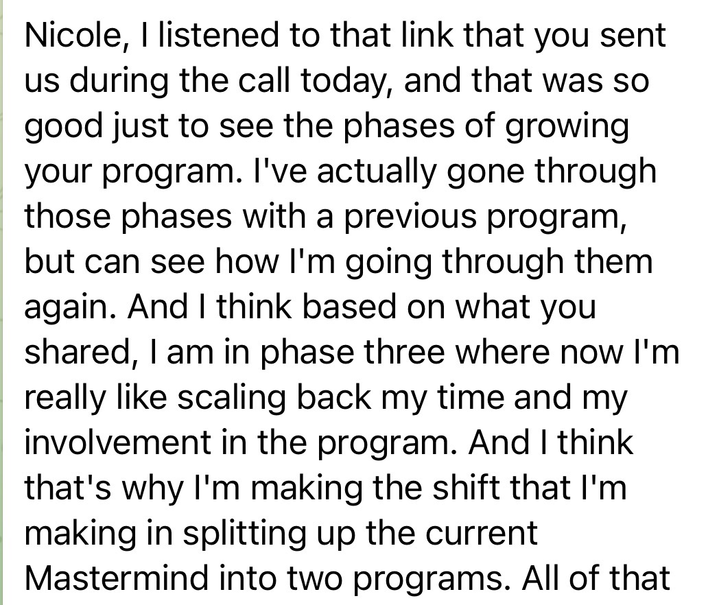 Testimonial screenshot